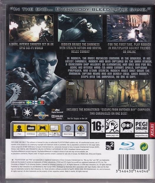 The Chronicles Of Riddick Assault on Dark Athena -  PS3 (B Grade) (Genbrug)